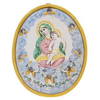 Ferdiš Kostka (1878 - 1951) - Nástěnný obrázek Panny Marie s Ježíškem