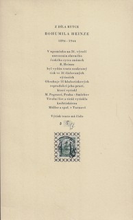 Bohumil Heinz (1894 - 1940) - Z díla rytce Bohumila Heinze (1894-1944)
