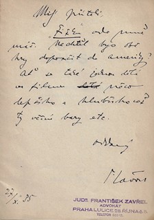 František Zavřel (1884 - 1947) - Hus / František Zavřel (podpis)