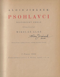 Alois Jirásek (1851 - 1930) - Psohlavci / Alois Jirásek (podpis)