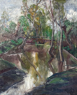 Vojtěch Erdélyi (1891 - 1955) - Krajina s můstkem