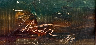 Karel Hodr (1910 - 2002) - Krajina večer - Švýcary