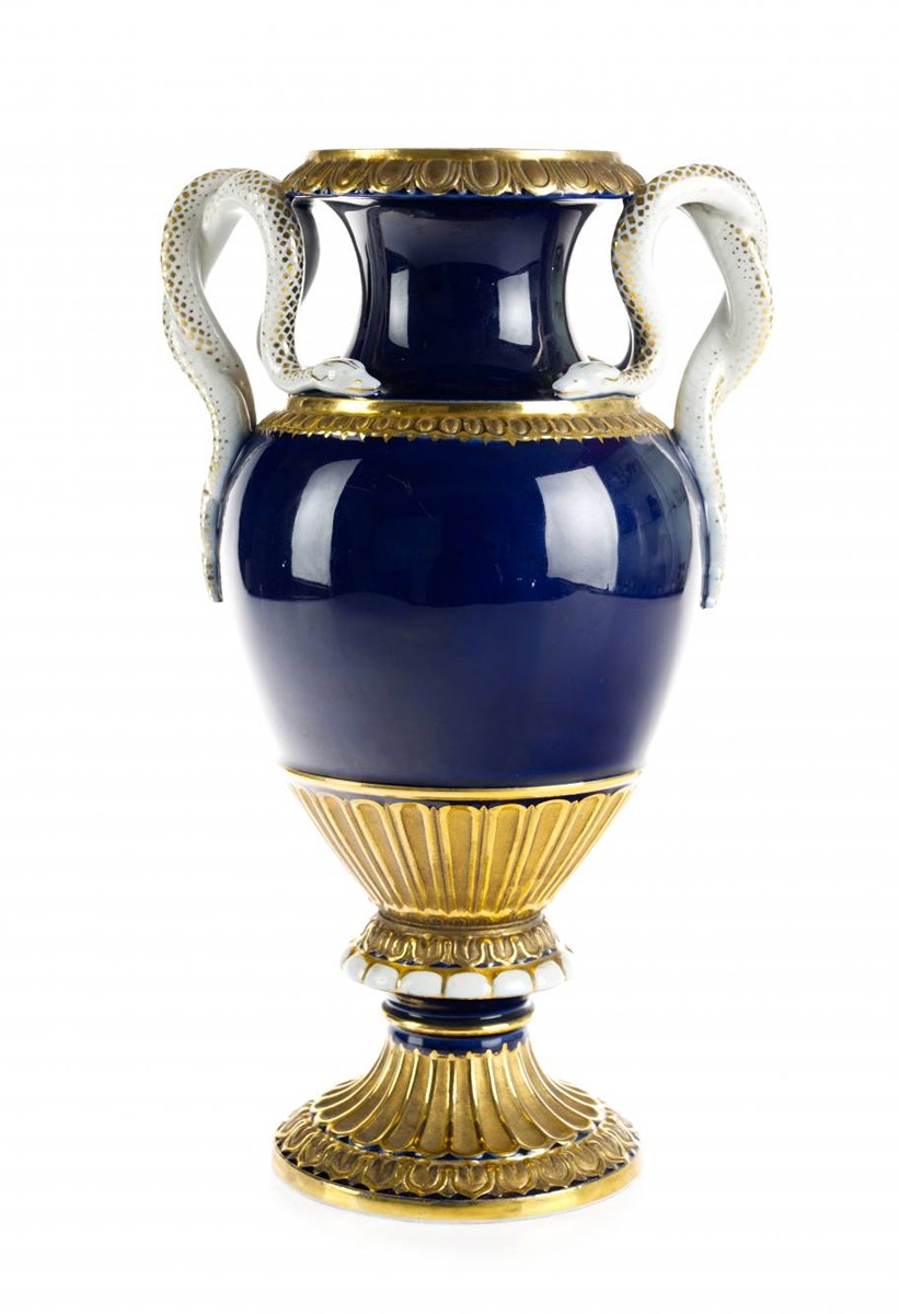 VASE WITH SNAKE HANDLES