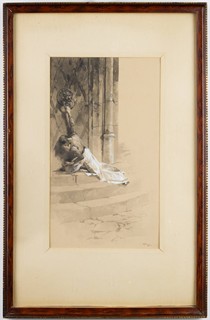 SAINT WENCESLAS DYING BEFORE THE GATES OF THE CHURCH IN STARÁ BOLESLAV