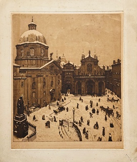 Richard Teschner (1879 - 1948) - Praha Malostranské náměstí