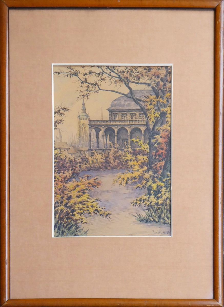 ALOIS JEŽEK (1887-1943) - BELVEDER S VĚŽÍ KATEDRÁLY SVATÉHO VÍTA