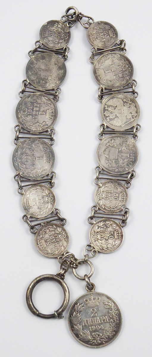 ŠATLÉN K HODINKÁM SE STŘÍBRNÝMI MINCEMI - SRBSKO, RAKOUSKO-UHERSKO, RUMUNSKO A CARSKÉ RUSKO