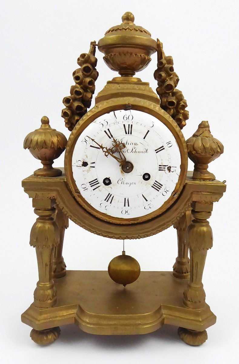 STOLNÍ KLASICISTNÍ HODINY - JOHANN ANDREAS SCHMIDT, ELBOGEN