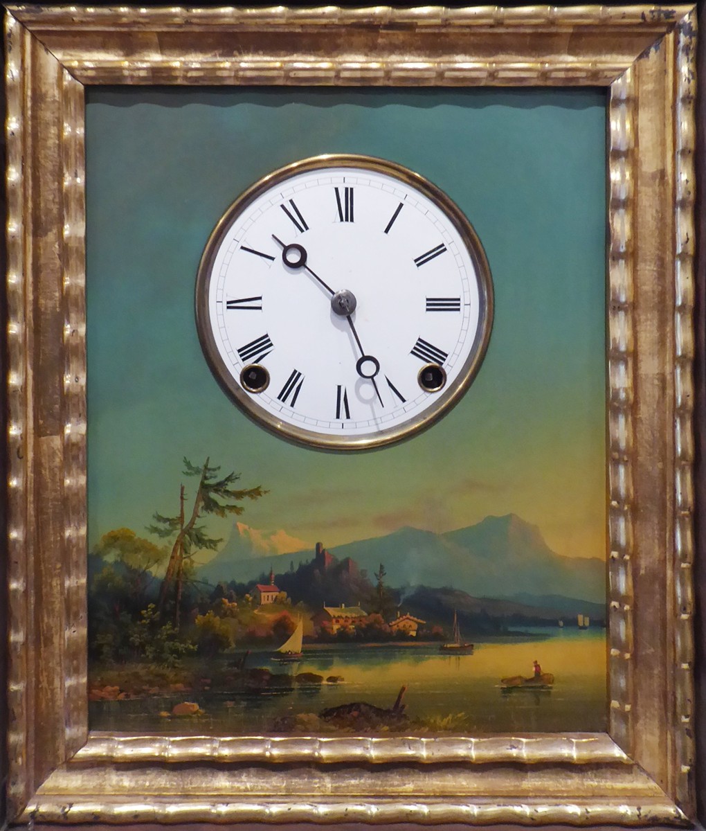RUČNĚ MALOVANÉ OBRAZOVÉ RÁMOVÉ HODINY - ADOLF M. NORSTEDT, WESTERVIK