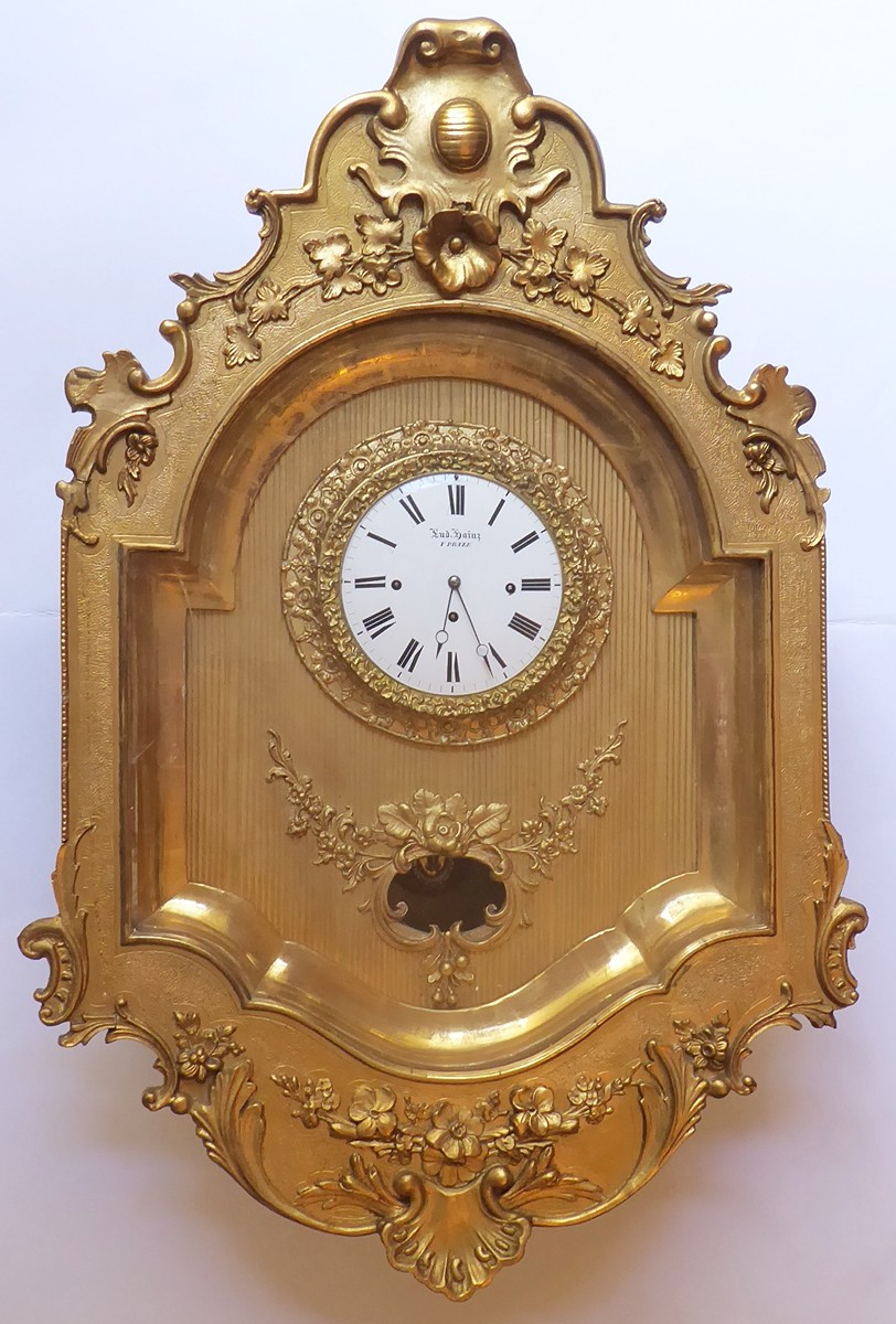 ZLACENÉ RÁMOVÉ HODINY - LUDVÍK HAINZ, PRAHA