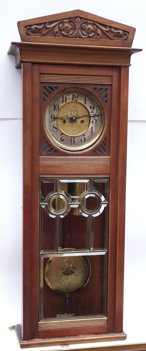 SECESNÍ NÁSTĚNNÉ HODINY - GUSTAV BECKER, FREIBURG