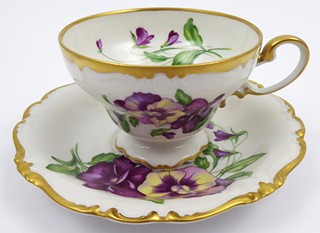 ZLACENÝ ŠÁLEK S MACEŠKAMI - ROSENTHAL, POMPADOUR, US-ZONE