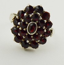 STŘÍBRNÝ PRSTEN S PRAVÝMI ČESKÝMI GRANÁTY - GRANÁT TURNOV