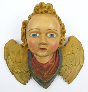 HLAVA ANDĚLA S KUDRNATÝMI VLASY V RENESANČNÍM STYLU