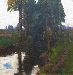 OTAKAR HŮRKA (1889-1966) - ŘÍČNÍ ZÁKOUTÍ SE STROMY