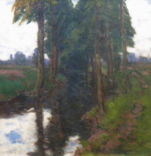 OTAKAR HŮRKA (1889-1966) - ŘÍČNÍ ZÁKOUTÍ SE STROMY