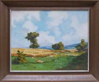 JOSEF POŠVA (1901-1978) - KRAJINA S POLEM A LOUKAMI