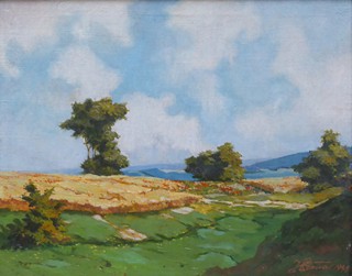 JOSEF POŠVA (1901-1978) - KRAJINA S POLEM A LOUKAMI