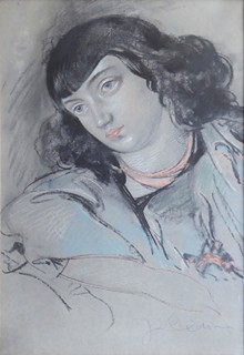 JAN DĚDINA (1870-1955) - PORTRÉT ČERNOVLASÉHO MLADÍKA