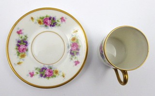 MOKA ŠÁLEK S KYTIČKAMI A ZLACENÍM - ROSENTHAL