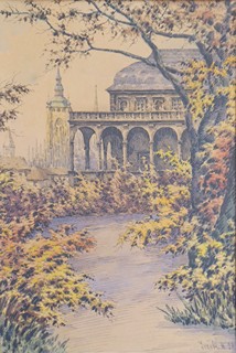 ALOIS JEŽEK (1887-1943) - BELVEDER S VĚŽÍ KATEDRÁLY SVATÉHO VÍTA