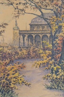 ALOIS JEŽEK (1887-1943) - BELVEDER S VĚŽÍ KATEDRÁLY SVATÉHO VÍTA