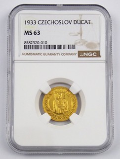 SVATOVÁCLAVSKÝ DUKÁT ROČNÍK 1933 - CERTIFIKACE NGC MS 63