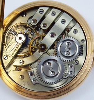 ZLATÉ OSMNÁCTIKARÁTOVÉ KAPESNÍ HODINKY - GROSJEAN FRÉTES, LA CHAUX-DE-FONDS