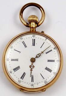 ZLATÉ DÁMSKÉ KAPESNÍ HODINKY S EMAILEM - GENÈVE