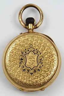 ZLATÉ DÁMSKÉ KAPESNÍ HODINKY S EMAILEM - GENÈVE