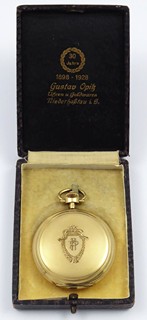 ZLACENÉ KAPESNÍ HODINKY S ŘETÍZKEM - STEINMEYER, ANDREA DAUB, GUSTAV OPITZ