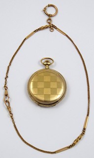 ZLACENÉ KAPESNÍ HODINKY S ŘETÍZKEM - FAVOR
