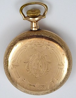 ZLACENÉ KAPESNÍ HODINKY - HAMPDEN WATCH CO., USA