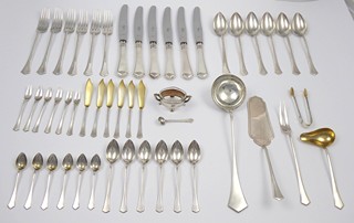 LUXUSNÍ ART DECO STŘÍBRNÉ PŘÍBORY V ORIGINÁLNÍ KAZETĚ - 49 KS