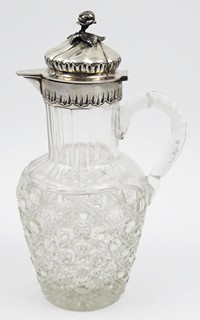 DŽBÁN Z KŘIŠŤÁLOVÉHO SKLA SE STŘÍBREM - SCHWÄBISCH GMÜND NEBO BERLÍN