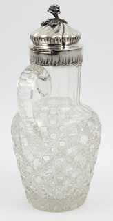 DŽBÁN Z KŘIŠŤÁLOVÉHO SKLA SE STŘÍBREM - SCHWÄBISCH GMÜND NEBO BERLÍN