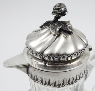 DŽBÁN Z KŘIŠŤÁLOVÉHO SKLA SE STŘÍBREM - SCHWÄBISCH GMÜND NEBO BERLÍN