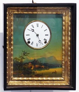 RUČNĚ MALOVANÉ OBRAZOVÉ RÁMOVÉ HODINY - ADOLF M. NORSTEDT, WESTERVIK