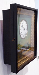 RUČNĚ MALOVANÉ OBRAZOVÉ RÁMOVÉ HODINY - ADOLF M. NORSTEDT, WESTERVIK