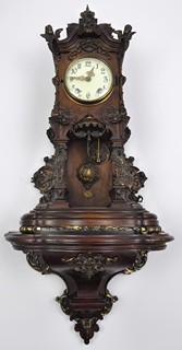 KONZOLOVÉ HODINY, STYL VÍDEŇSKÉ BAROKO - LENZKIRCH AG, NĚMECKO