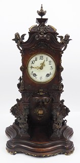 KONZOLOVÉ HODINY, STYL VÍDEŇSKÉ BAROKO - LENZKIRCH AG, NĚMECKO