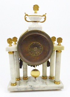 MRAMOROVÉ STOLNÍ SLOUPKOVÉ HODINY
