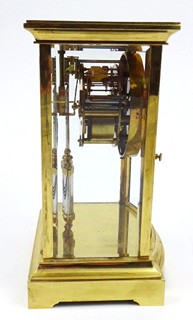 SKŘÍŇKOVÉ MOSAZNÉ HODINY SE RTUŤOVÝM KYVADLEM - DUVERDREY & BLOQUEL