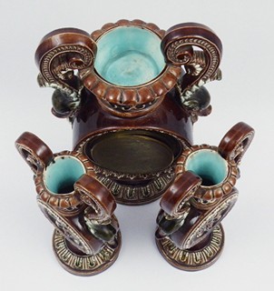 KERAMICKÉ KRBOVÉ HODINY S PÁROVÝMI VÁZAMI