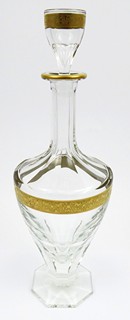 KARAFA NA VÍNO SE ZLACENÝM 24K PÁSEM - MOSER, KOLEKCE COPENHAGEN