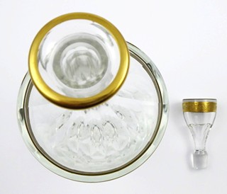 KARAFA NA VÍNO SE ZLACENÝM 24K PÁSEM - MOSER, KOLEKCE COPENHAGEN