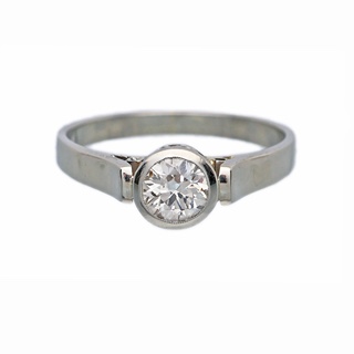 Art deco zlatý prsten s přírodním diamantem 0,60ct + CERTIFIKÁT PRAVOSTI