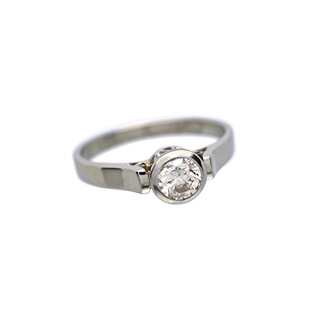 Art deco zlatý prsten s přírodním diamantem 0,60ct + CERTIFIKÁT PRAVOSTI