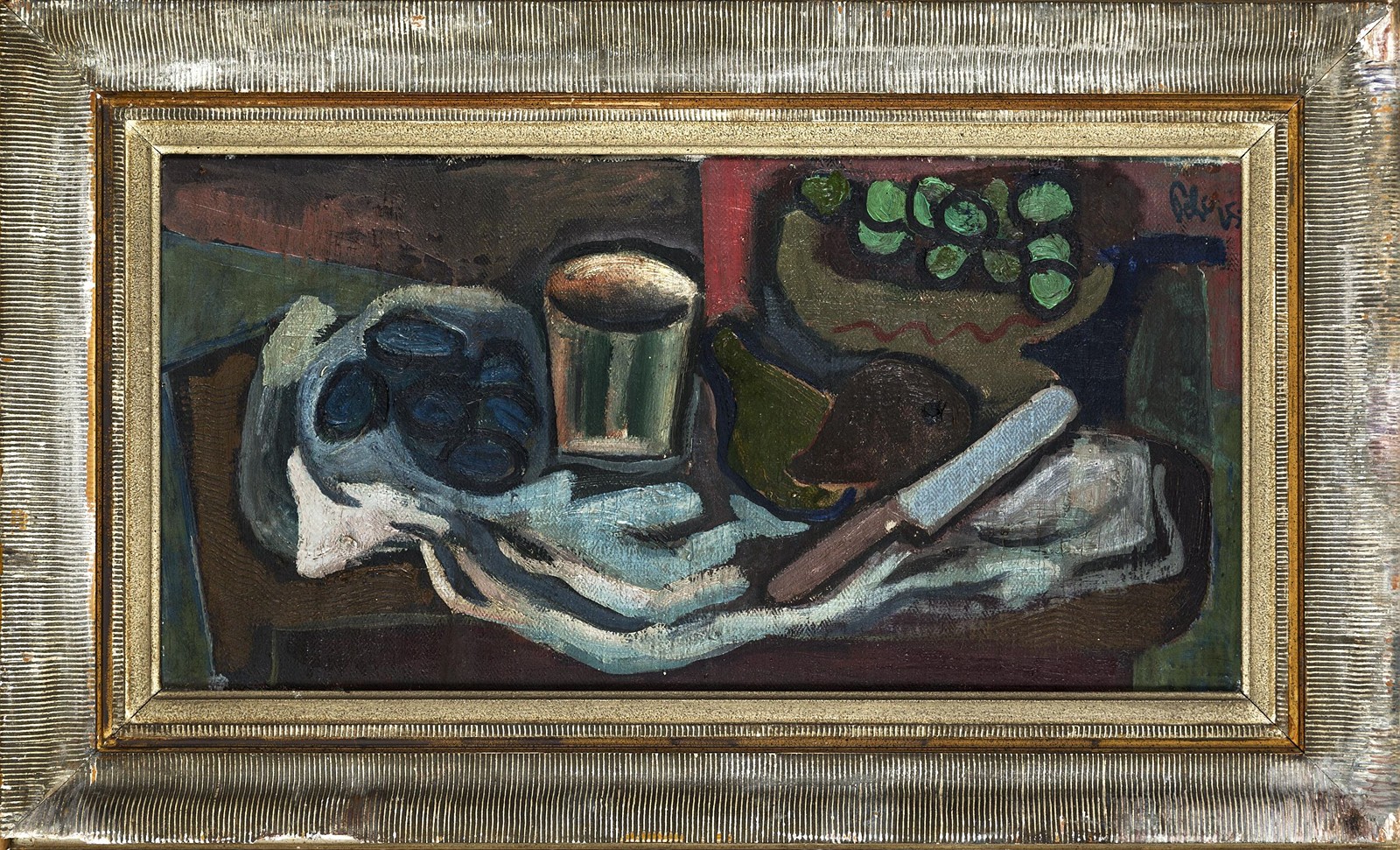 Still life with fruits and glass