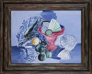 Still life with a red basket